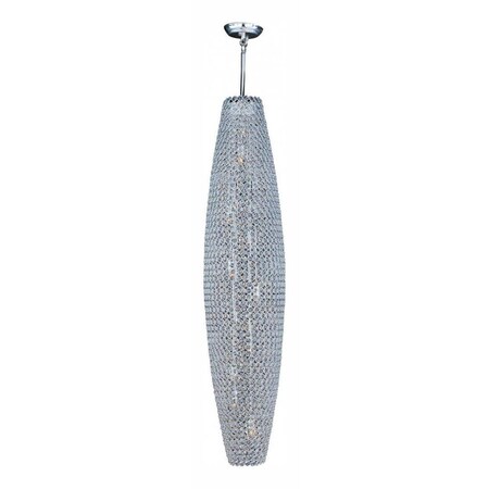 Maxim Twelve Light Plated Silver Beveled Crystal Glass Down Pendant 39884BCPS
